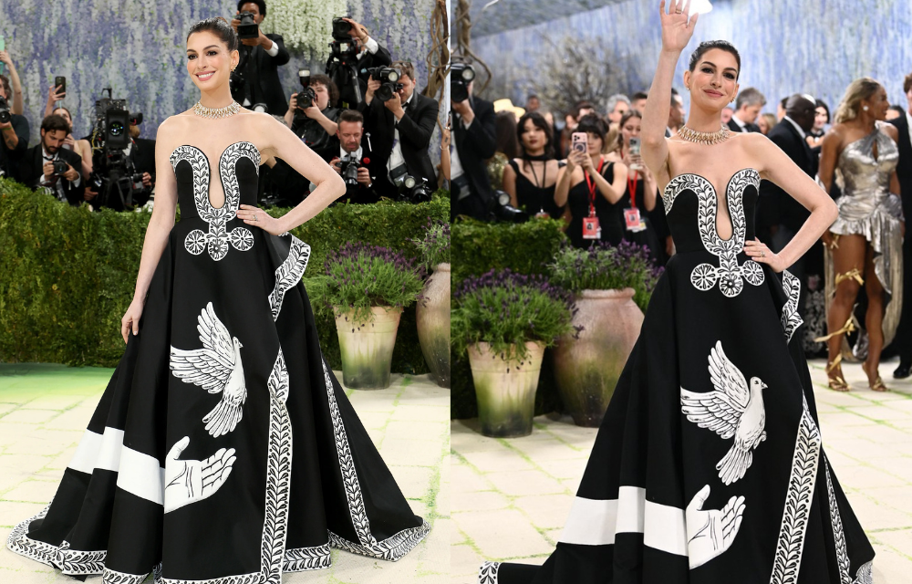 Anne Hathaway Pukau Met Gala Dengan Gaun Lukis Tangan