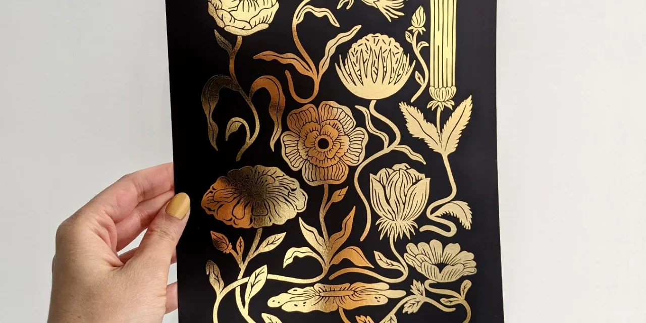 Tren Seni Linocut Printing Motif Flora Laris Di Komunitas Lokal